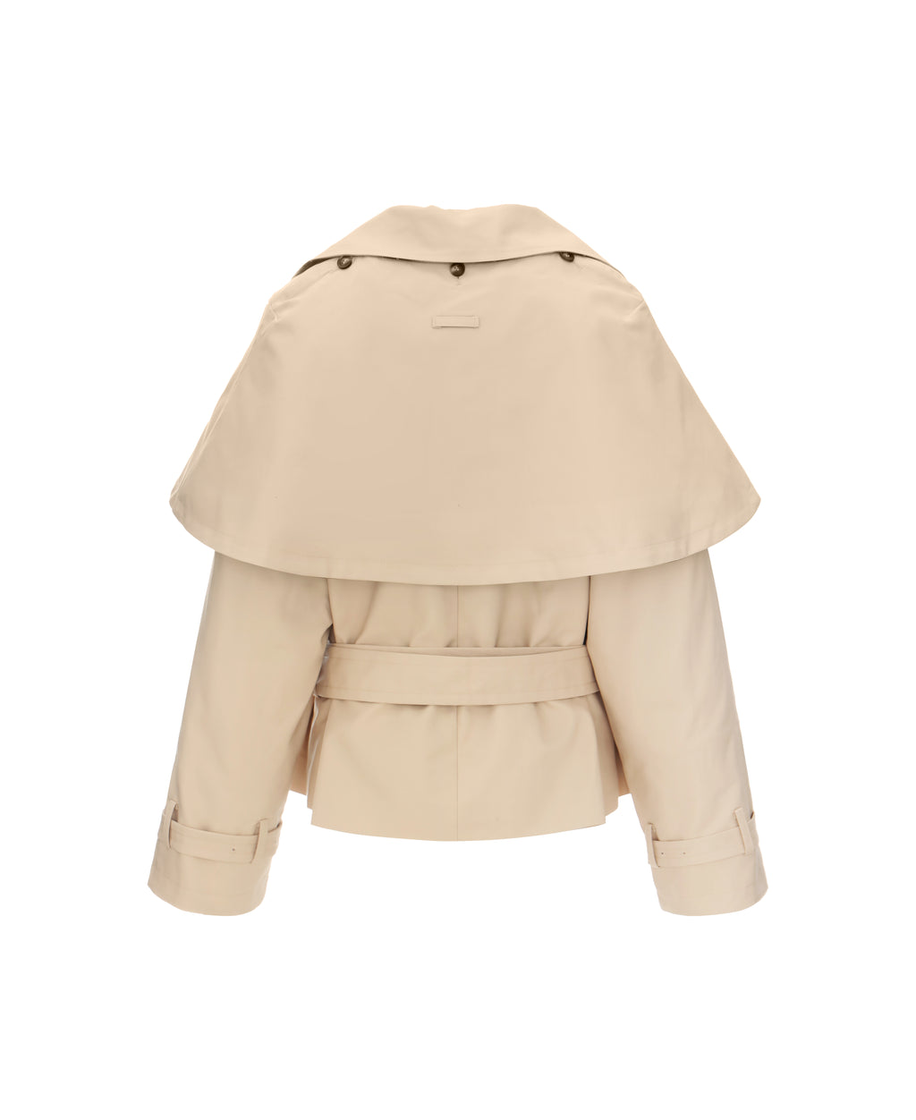 Trench Jacket with Detachable Cape in Vanilla