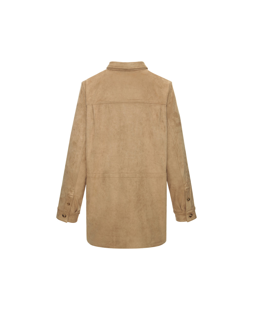 Faux Suede Shirt in Biscuit