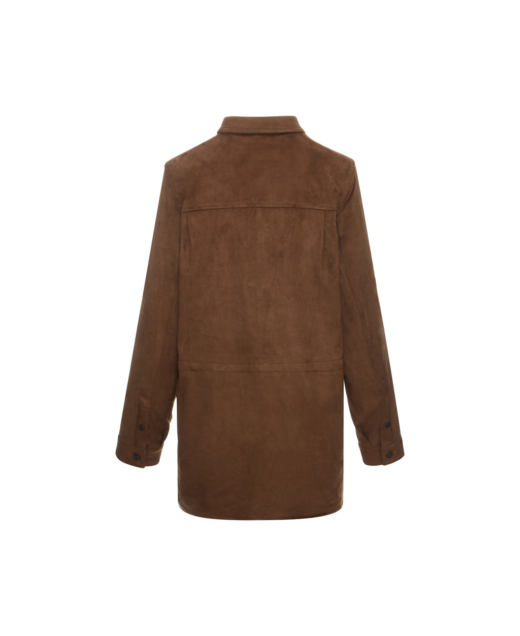 Faux Suede Shirt in Pecan