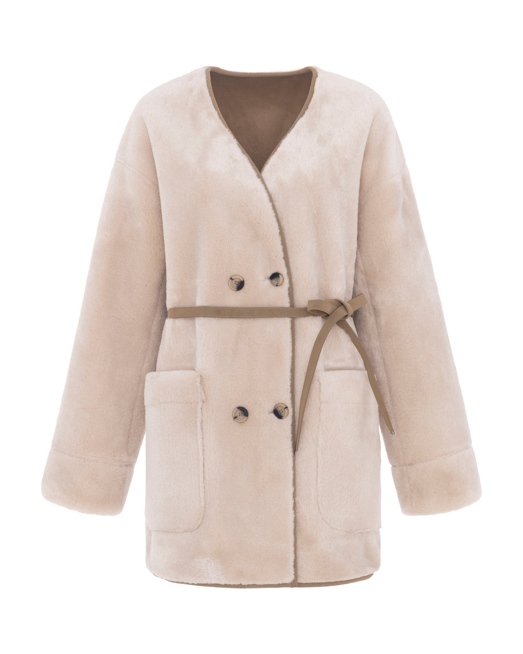 Collarless Merino in Chalk/Sand