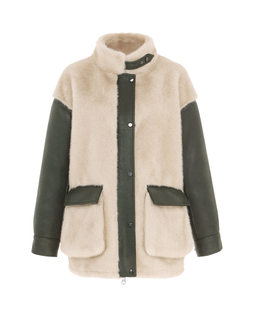 Reversible Barn Jacket in Khaki/Winter White