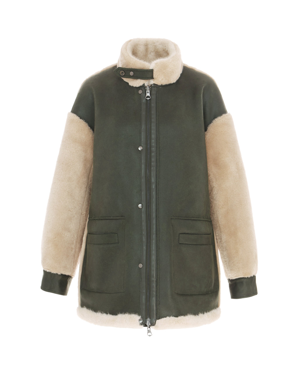 Reversible Barn Jacket in Khaki/Winter White