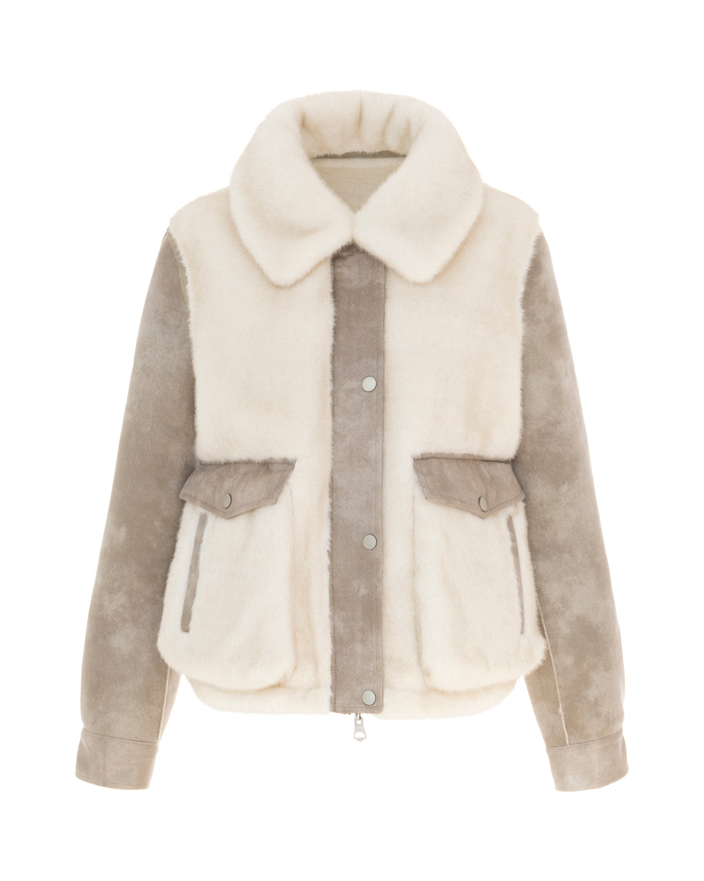 Reversible Short Jacket in Cashew/Cream