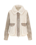 Reversible Short Jacket in Cashew/Cream