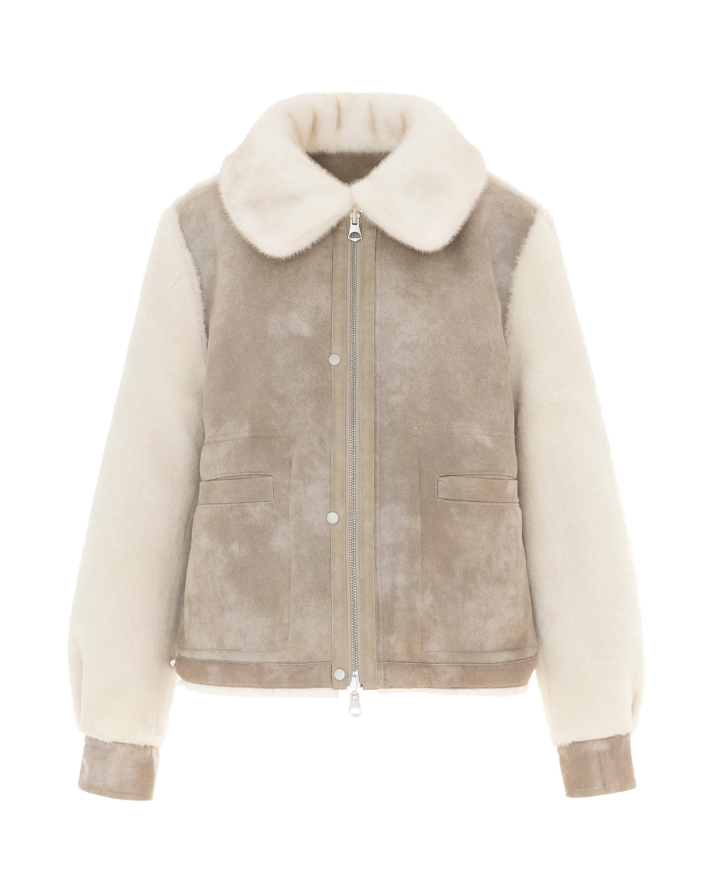 Reversible Short Jacket in Cashew/Cream
