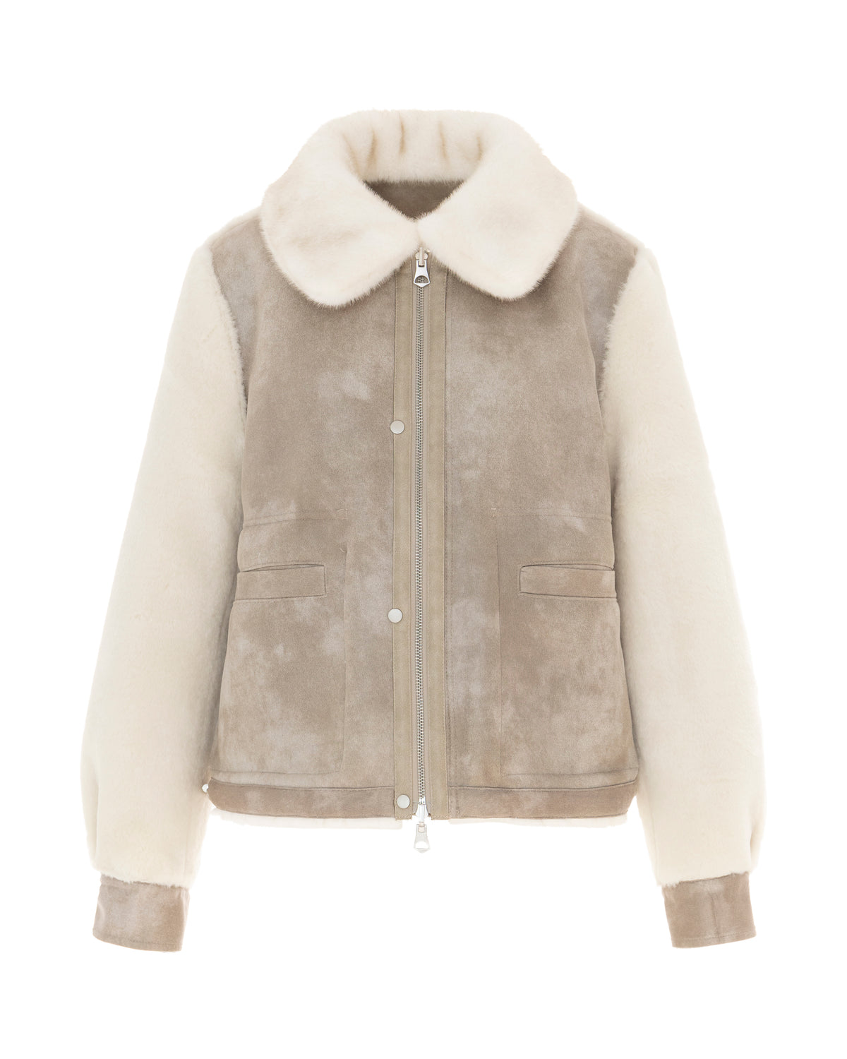 Reversible Short Jacket in Cashew/Cream
