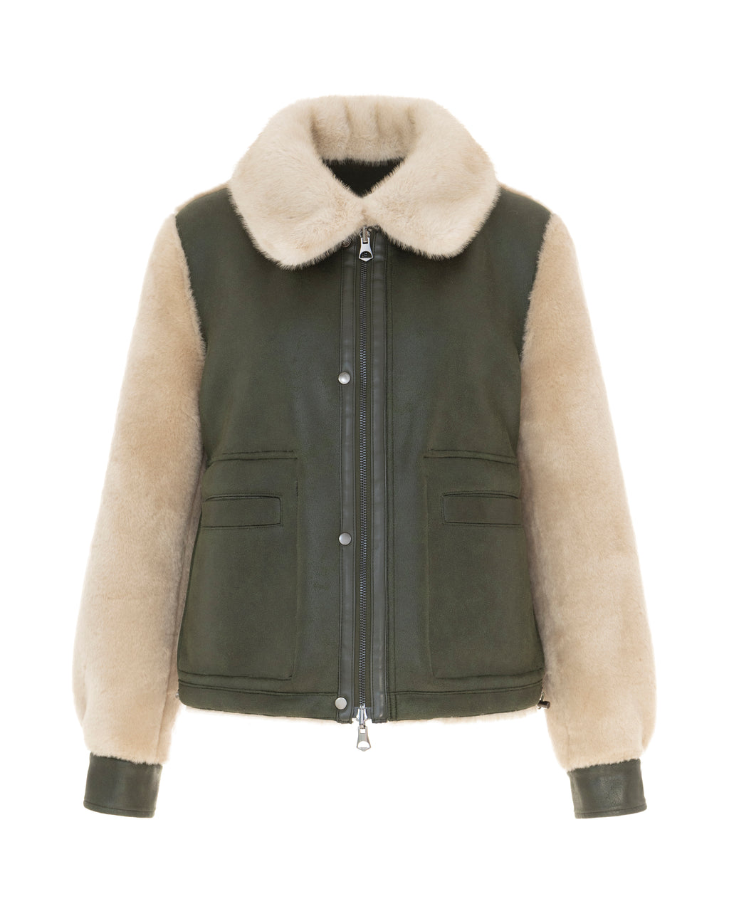 Reversible Barn Jacket in Khaki/Winter White