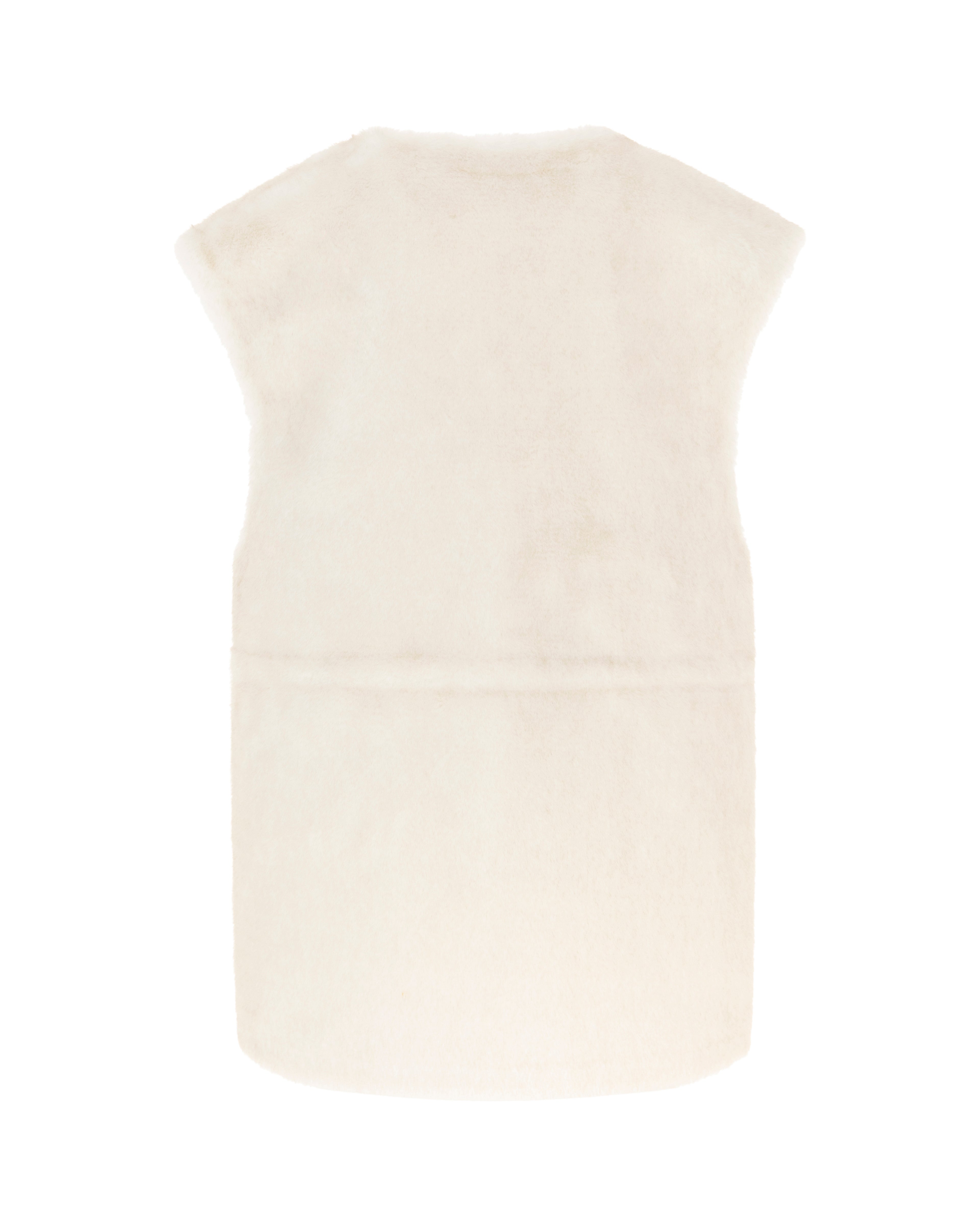 Fur Gilet in Cashew/Cream
