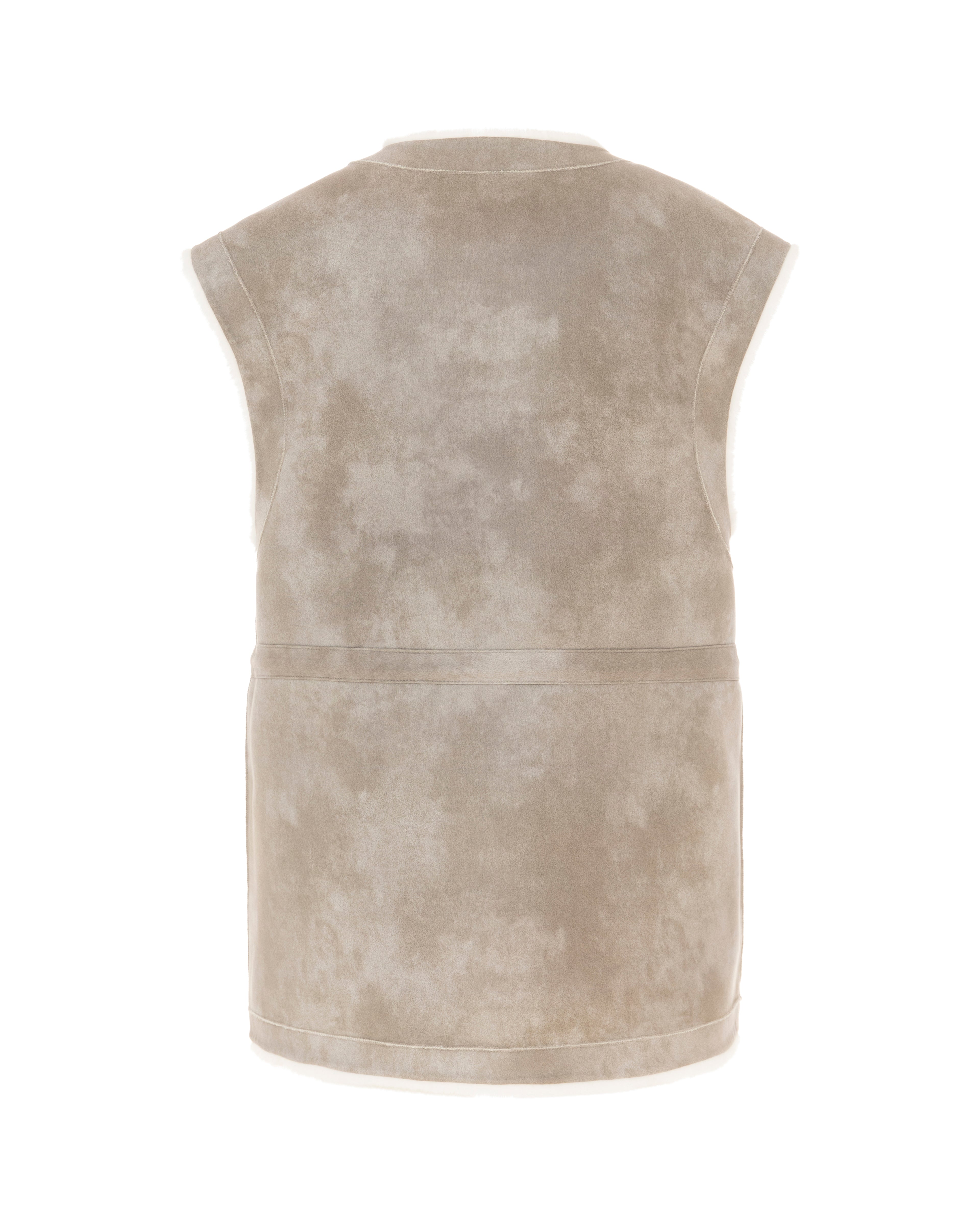 Fur Gilet in Cashew/Cream