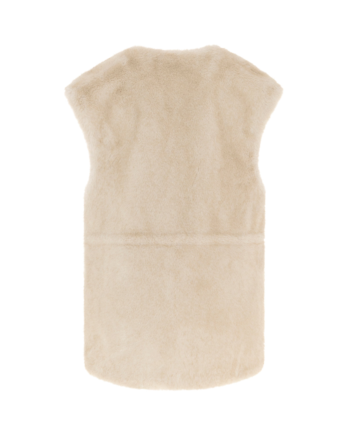 Fur Gilet in Khaki/Winter White