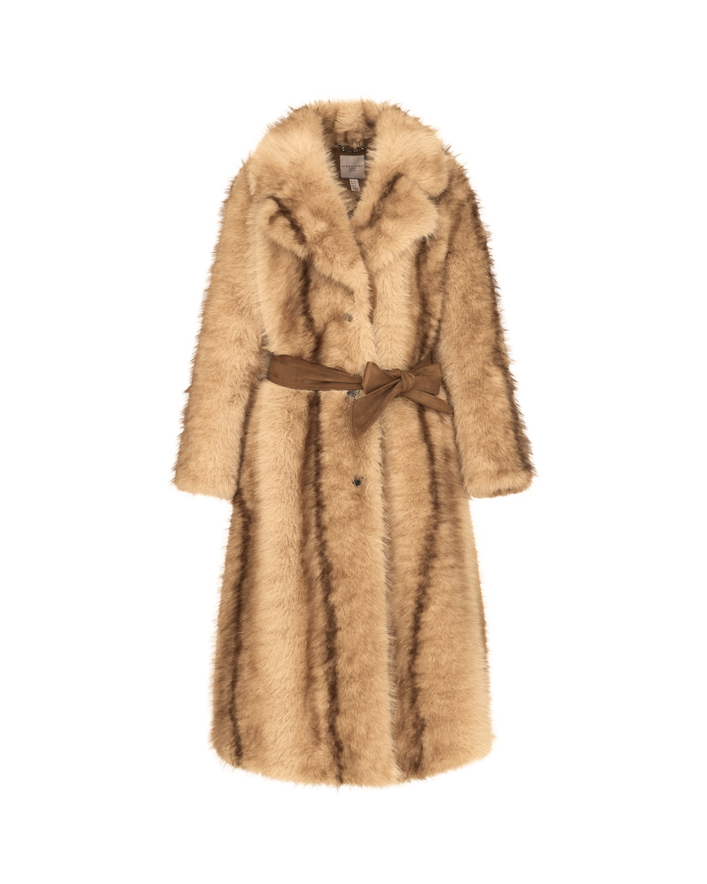 Fit and Flare Chinchilla Coat in Tan/Multi
