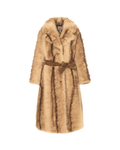 Fit and Flare Chinchilla Coat in Tan/Multi