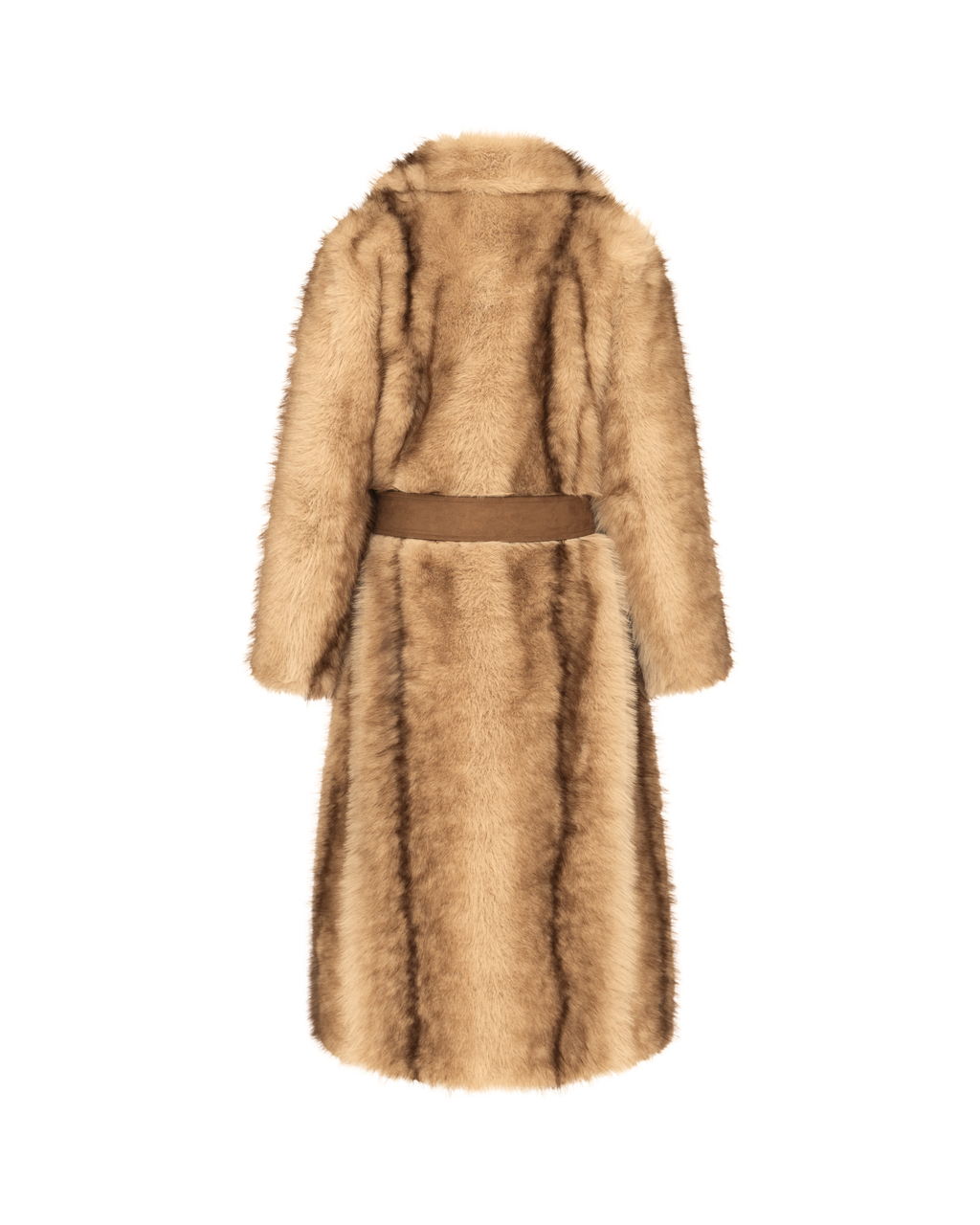 Fit and Flare Chinchilla Coat in Tan/Multi
