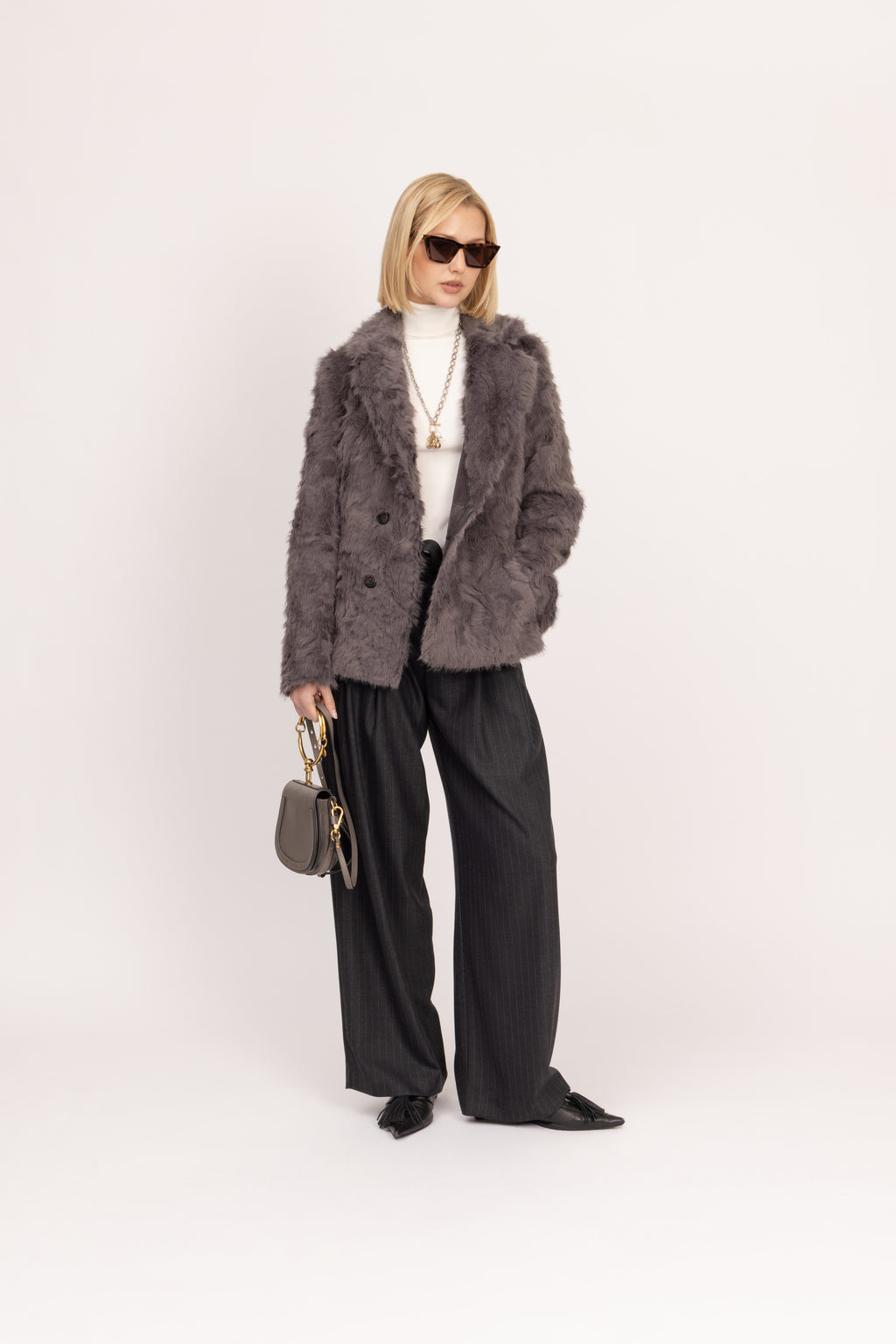 Reversible Krazy Kitten Blazer in Steel
