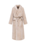 Merino A-Line Swing Coat in Chalk/Sand