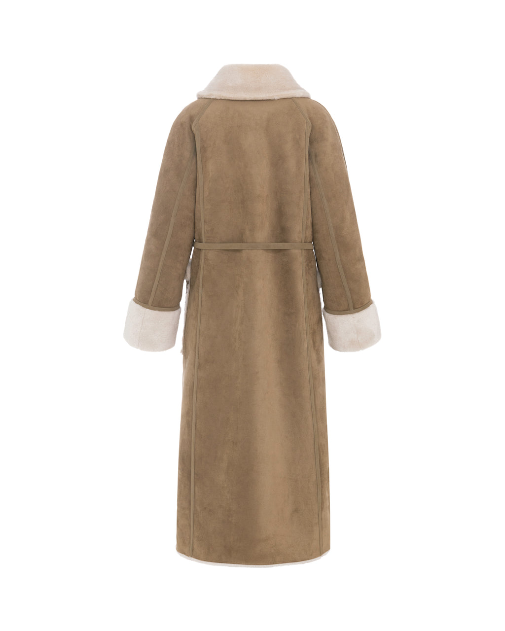 Merino A-Line Swing Coat in Chalk/Sand