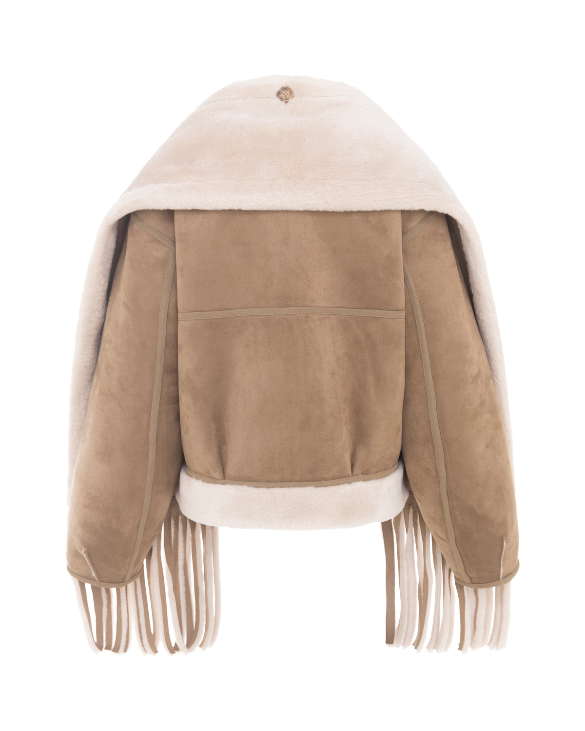 Merino Funnel Neck Bomber in Chalk/Sand