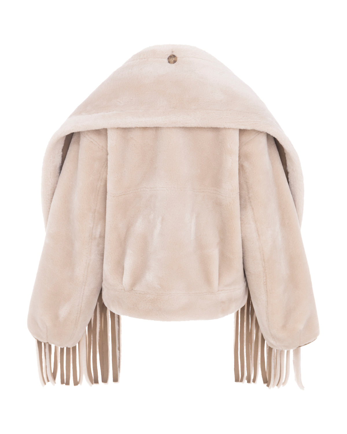 Merino Funnel Neck Bomber in Chalk/Sand