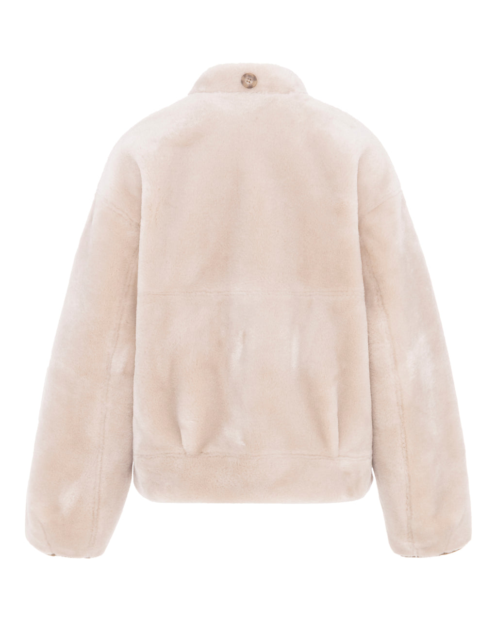 Merino Funnel Neck Bomber in Chalk/Sand