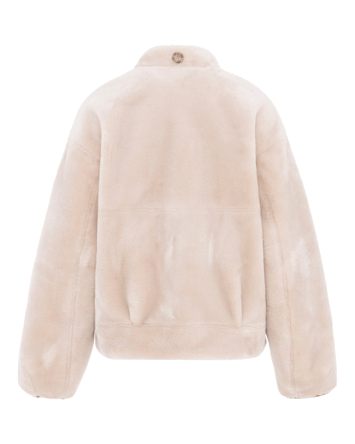 Merino Funnel Neck Bomber in Chalk/Sand