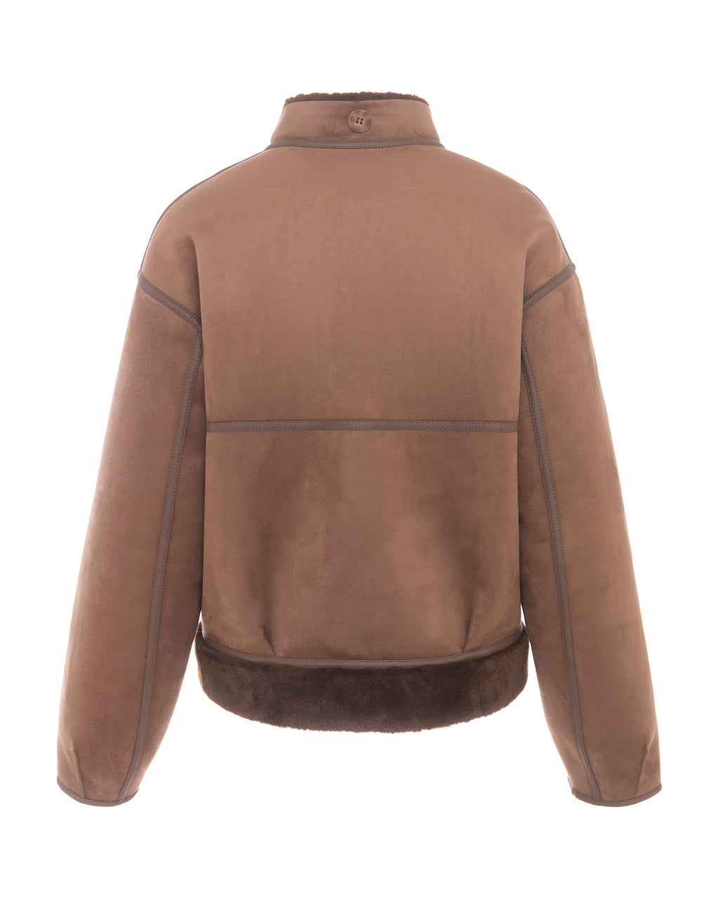 Merino Funnel Neck Bomber in Coffee/Espresso