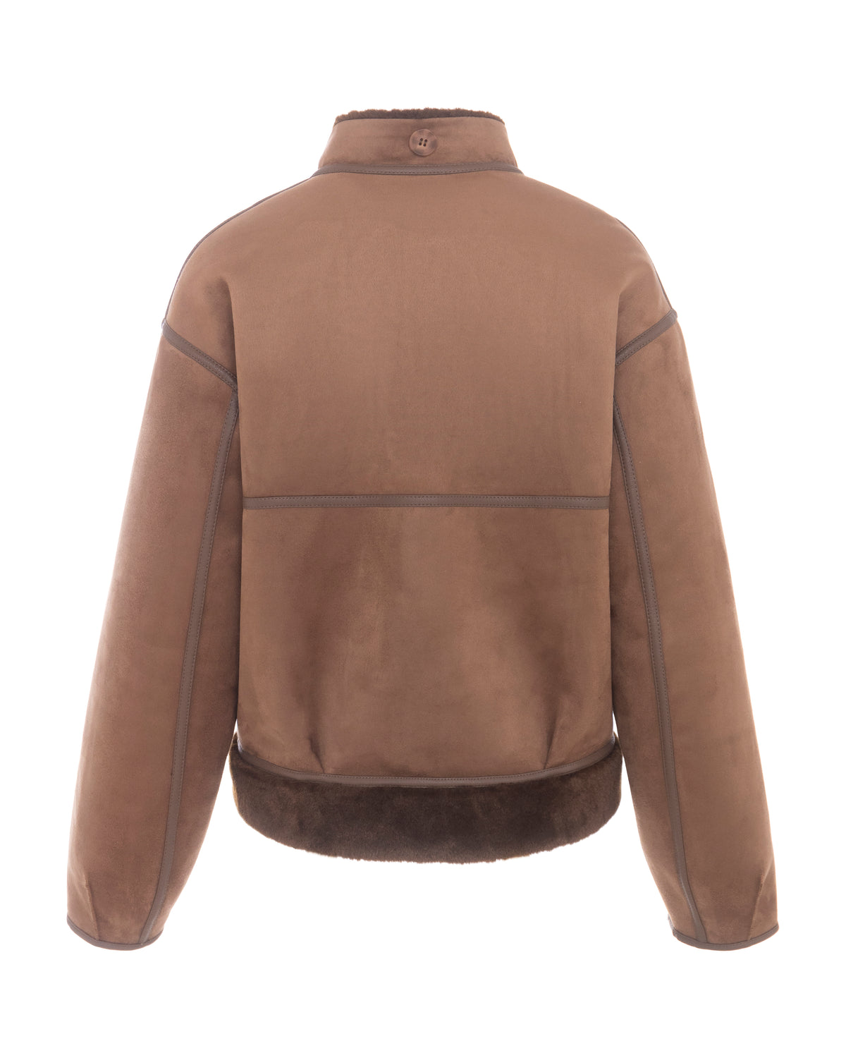 Merino Funnel Neck Bomber in Coffee/Espresso