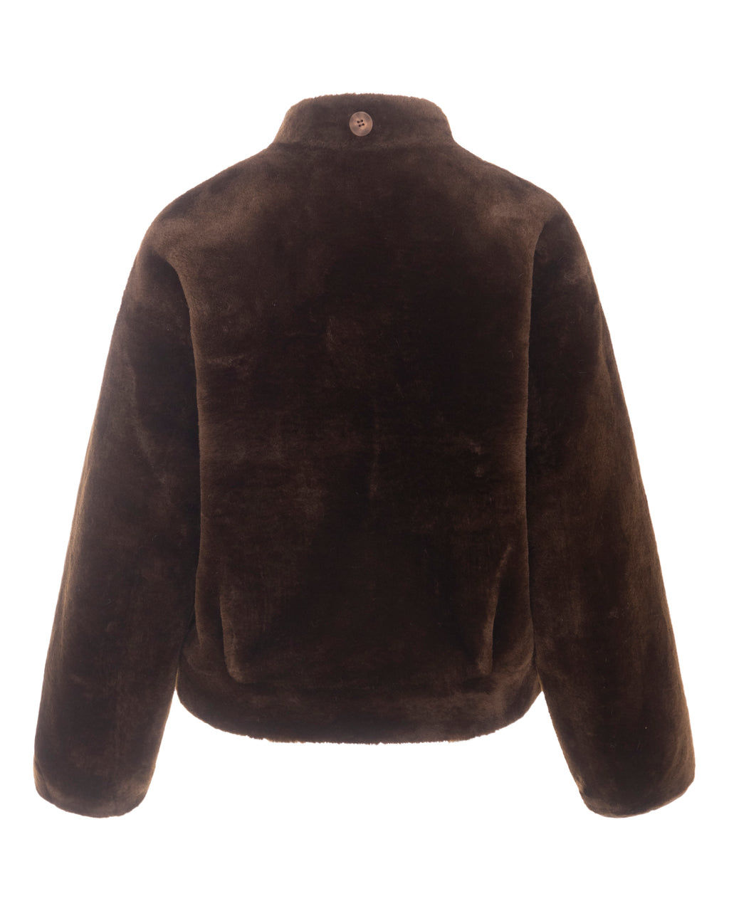 Merino Funnel Neck Bomber in Coffee/Espresso