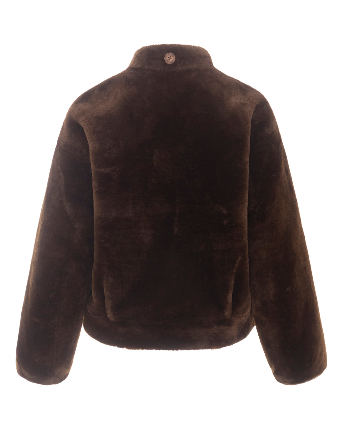 Merino Funnel Neck Bomber in Coffee/Espresso