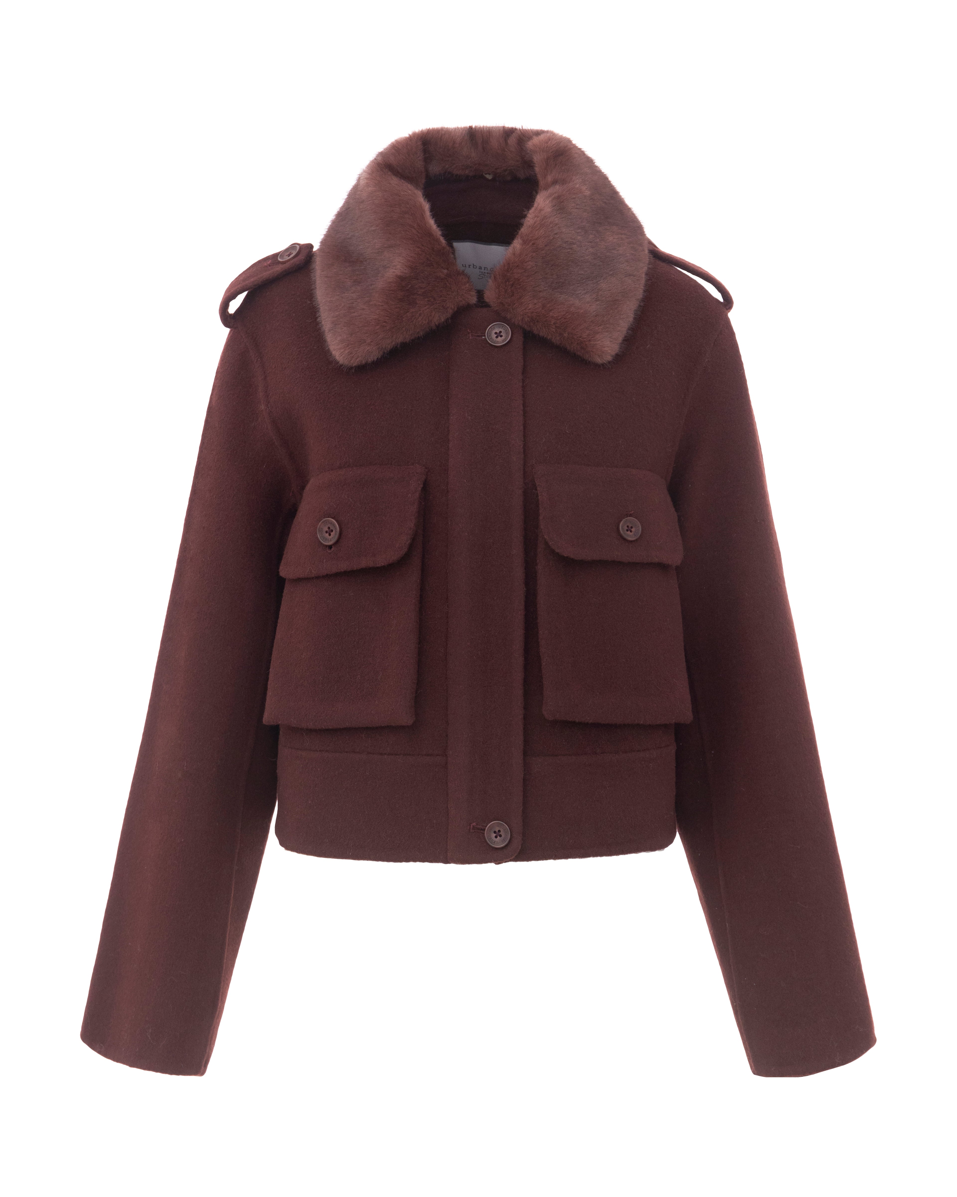 Double-Face Wool Jacket in Merlot
