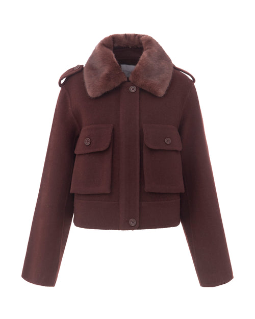 Double-Face Wool Jacket in Merlot