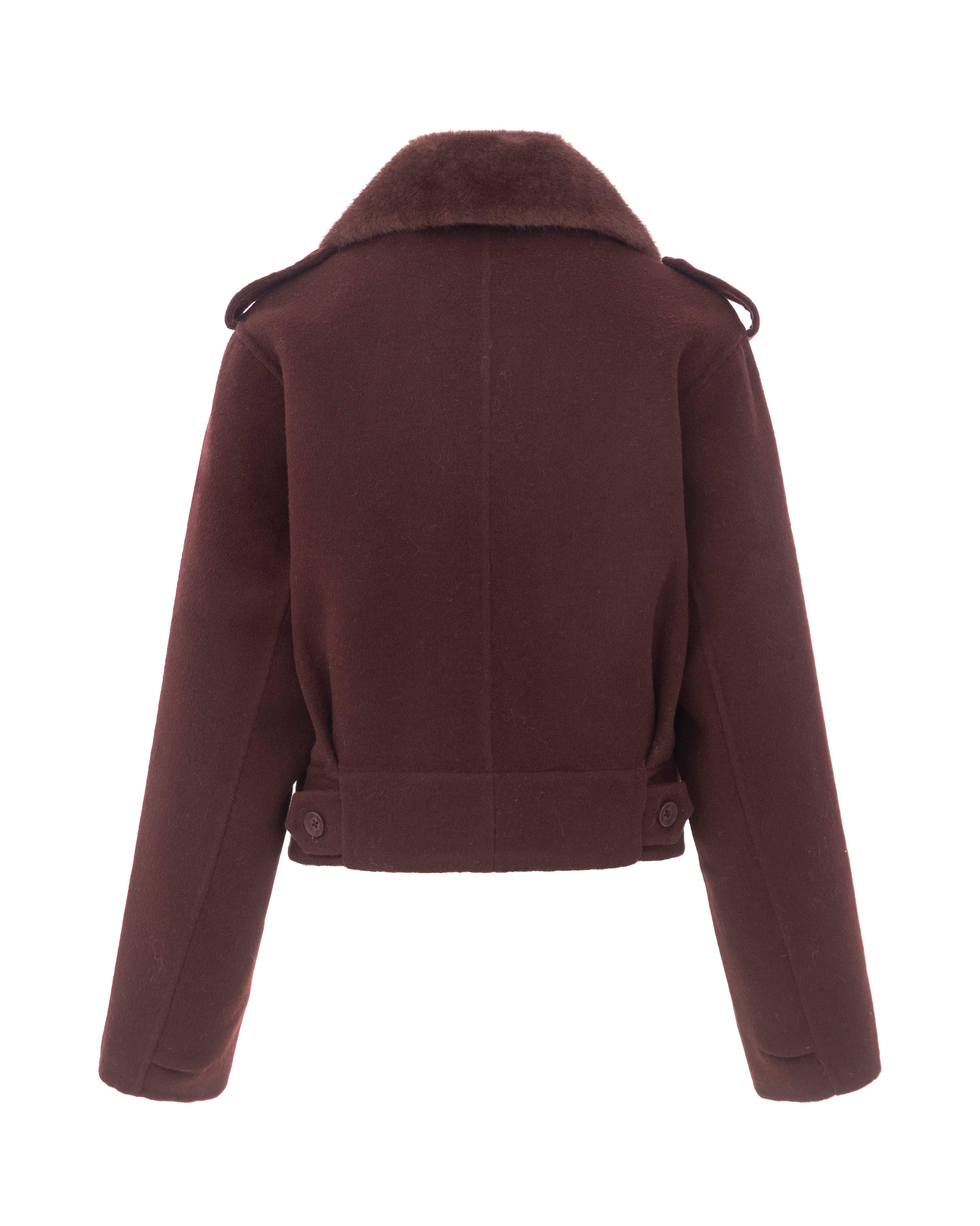 Double-Face Wool Jacket in Merlot