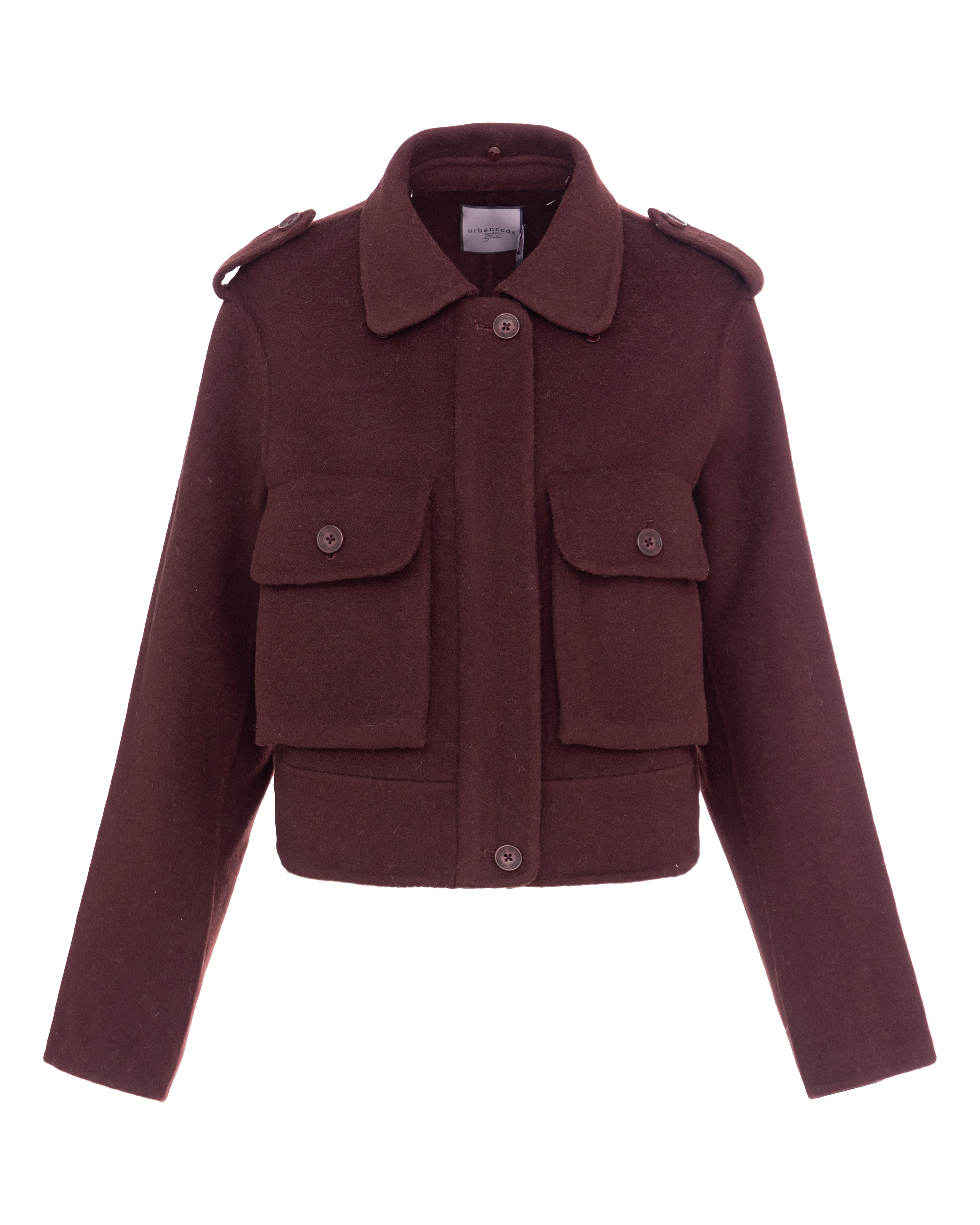 Double-Face Wool Jacket in Merlot