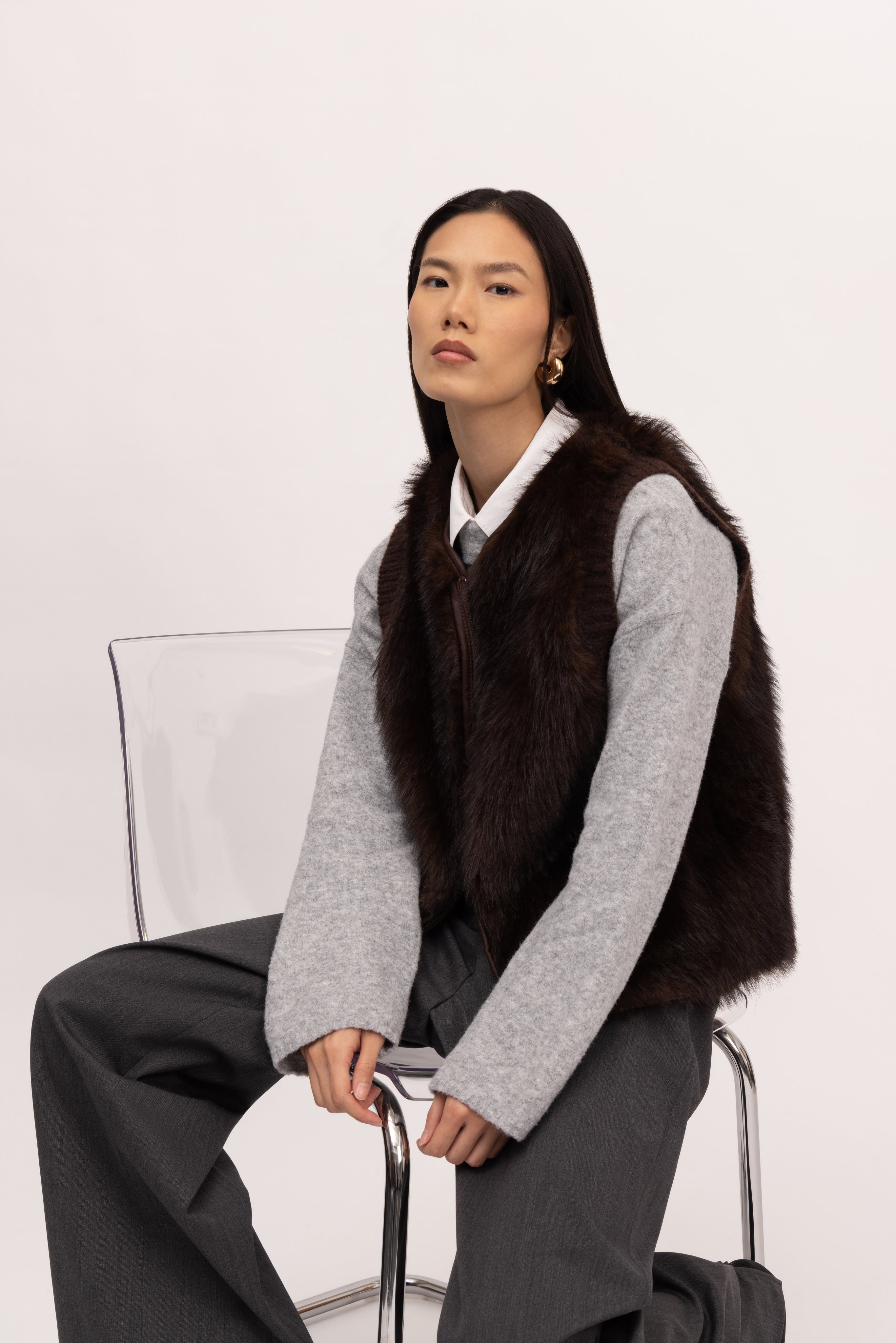 Reversible Toscana Gilet in Truffle