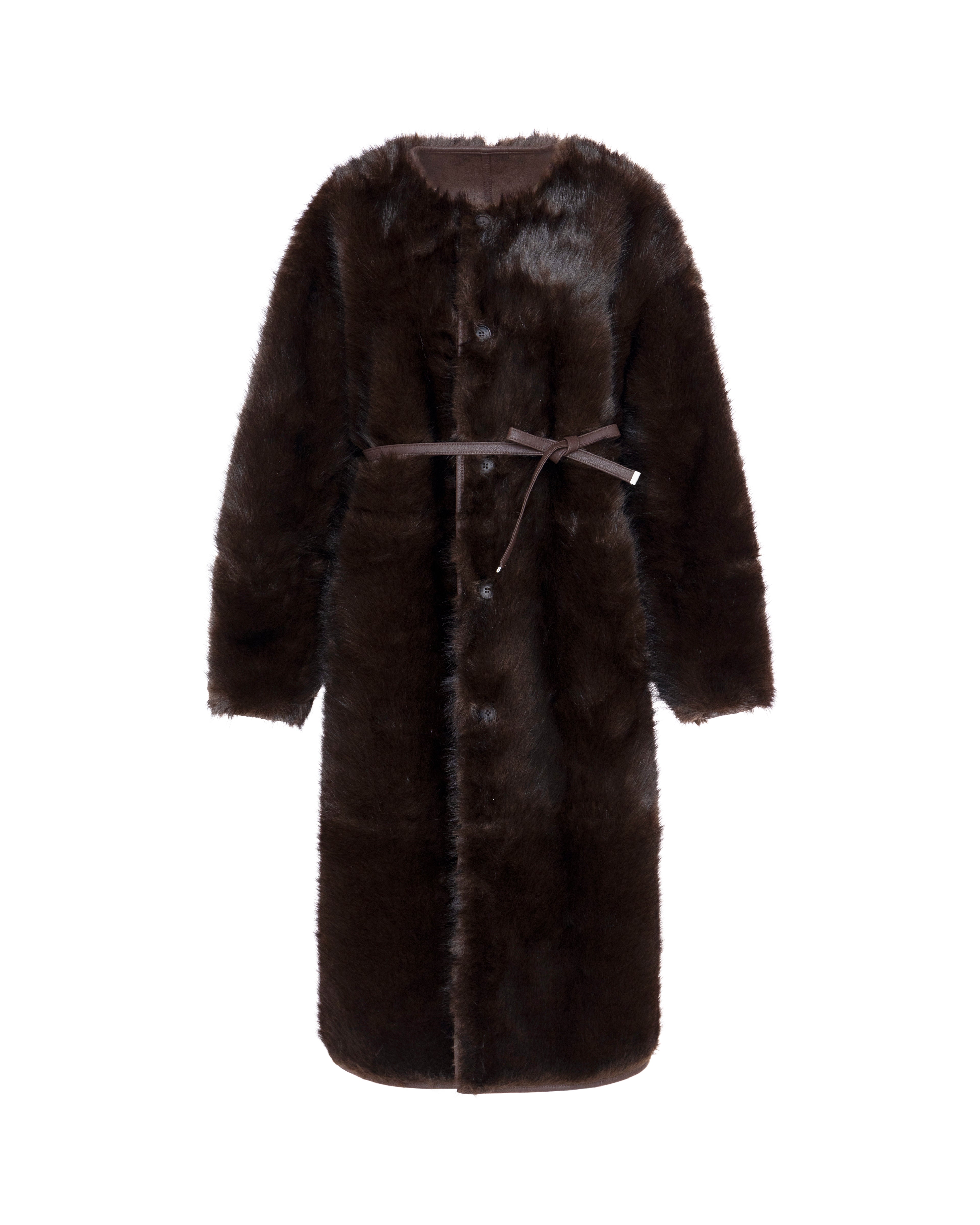 Toscana Barrel Sleeve Coat in Truffle