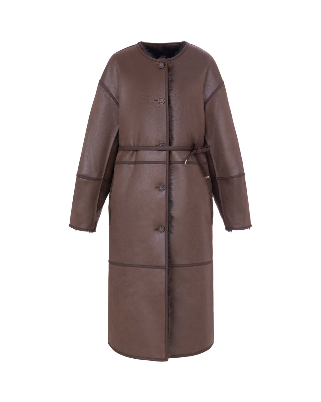Toscana Barrel Sleeve Coat in Truffle