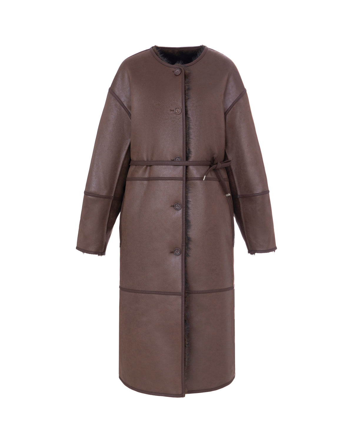 Toscana Barrel Sleeve Coat in Truffle