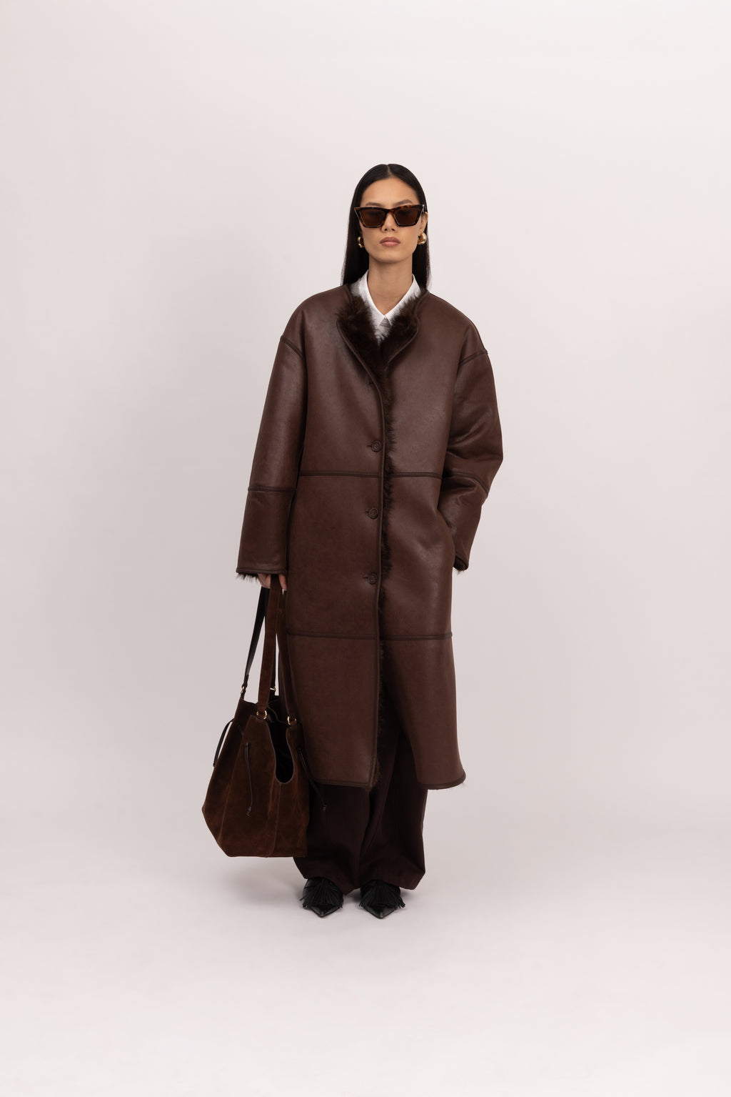 Toscana Barrel Sleeve Coat in Truffle