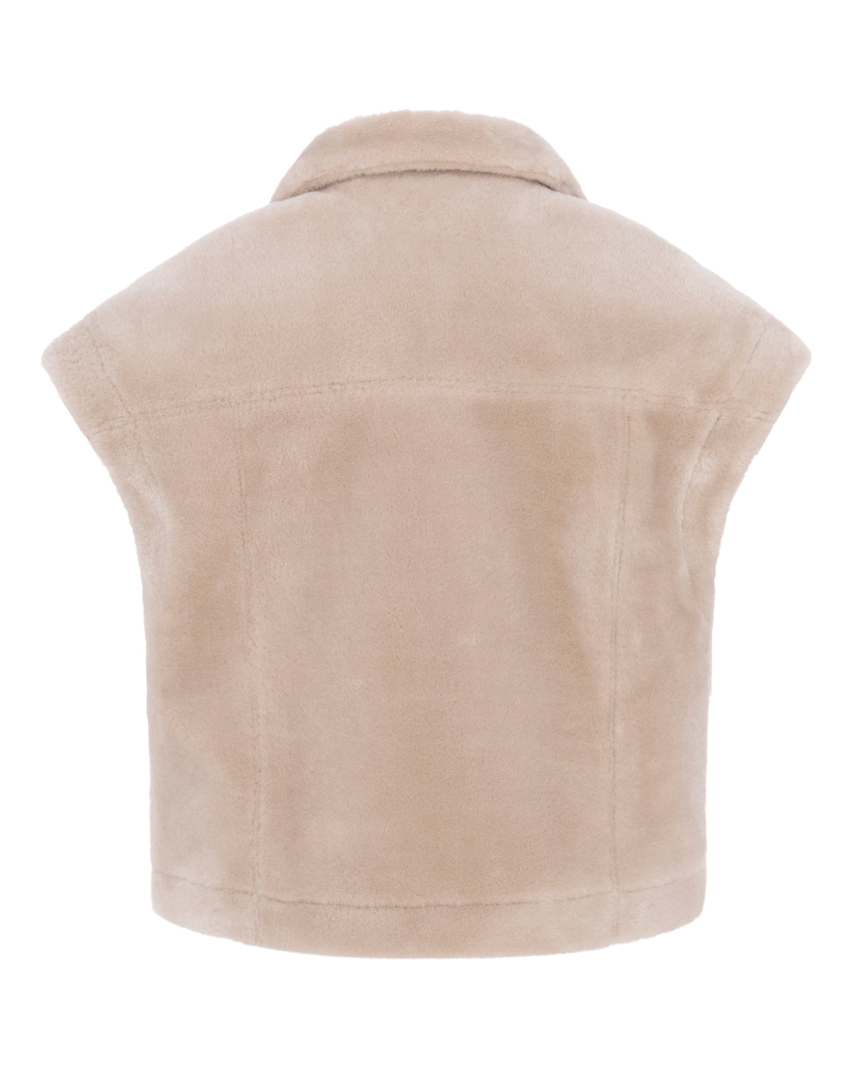 Merino Boxy Drop Shoulder Gilet in Chalk/Sand