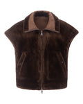 Merino Boxy Drop Shoulder Gilet in Coffee/Espresso