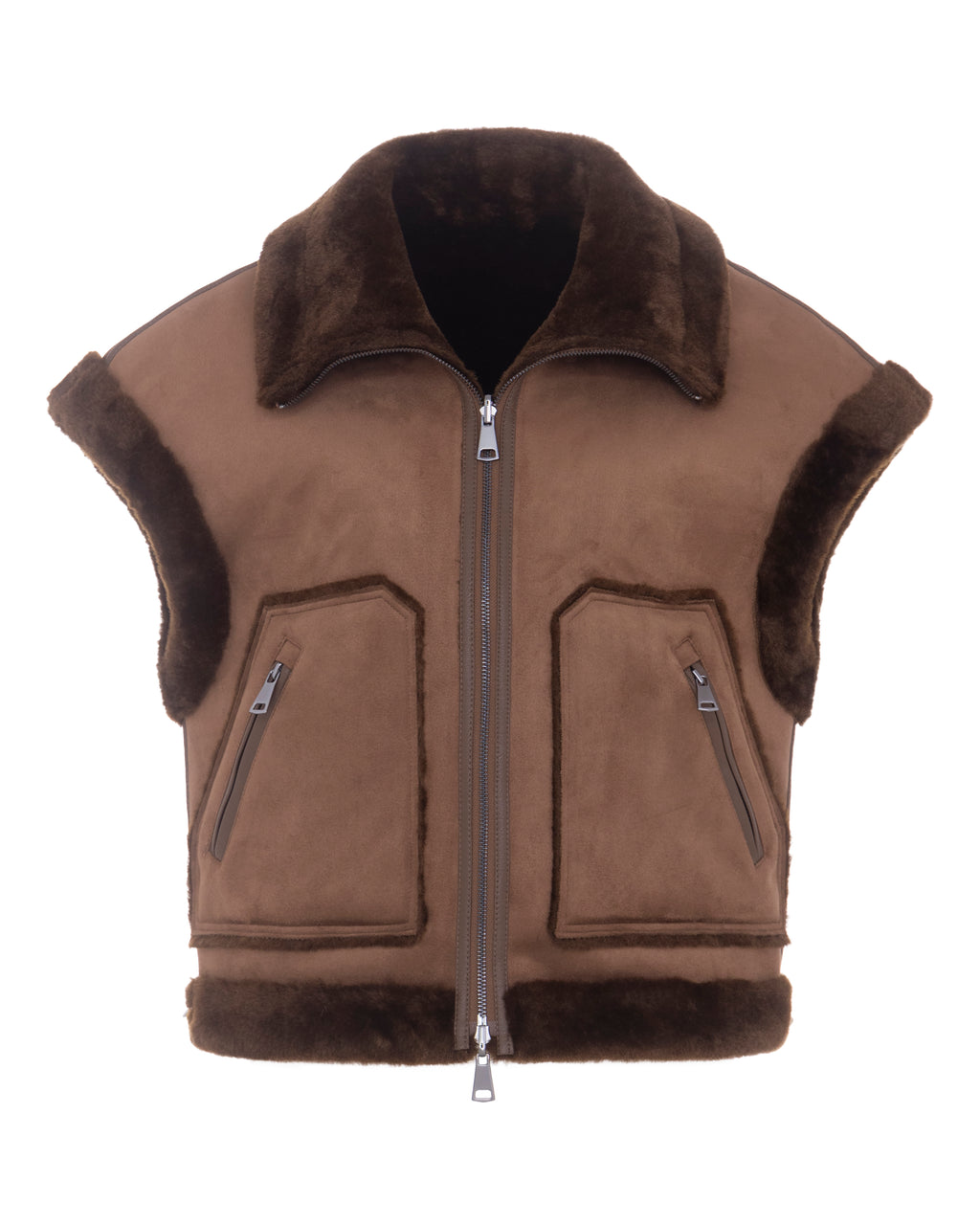 Merino Boxy Drop Shoulder Gilet in Coffee/Espresso