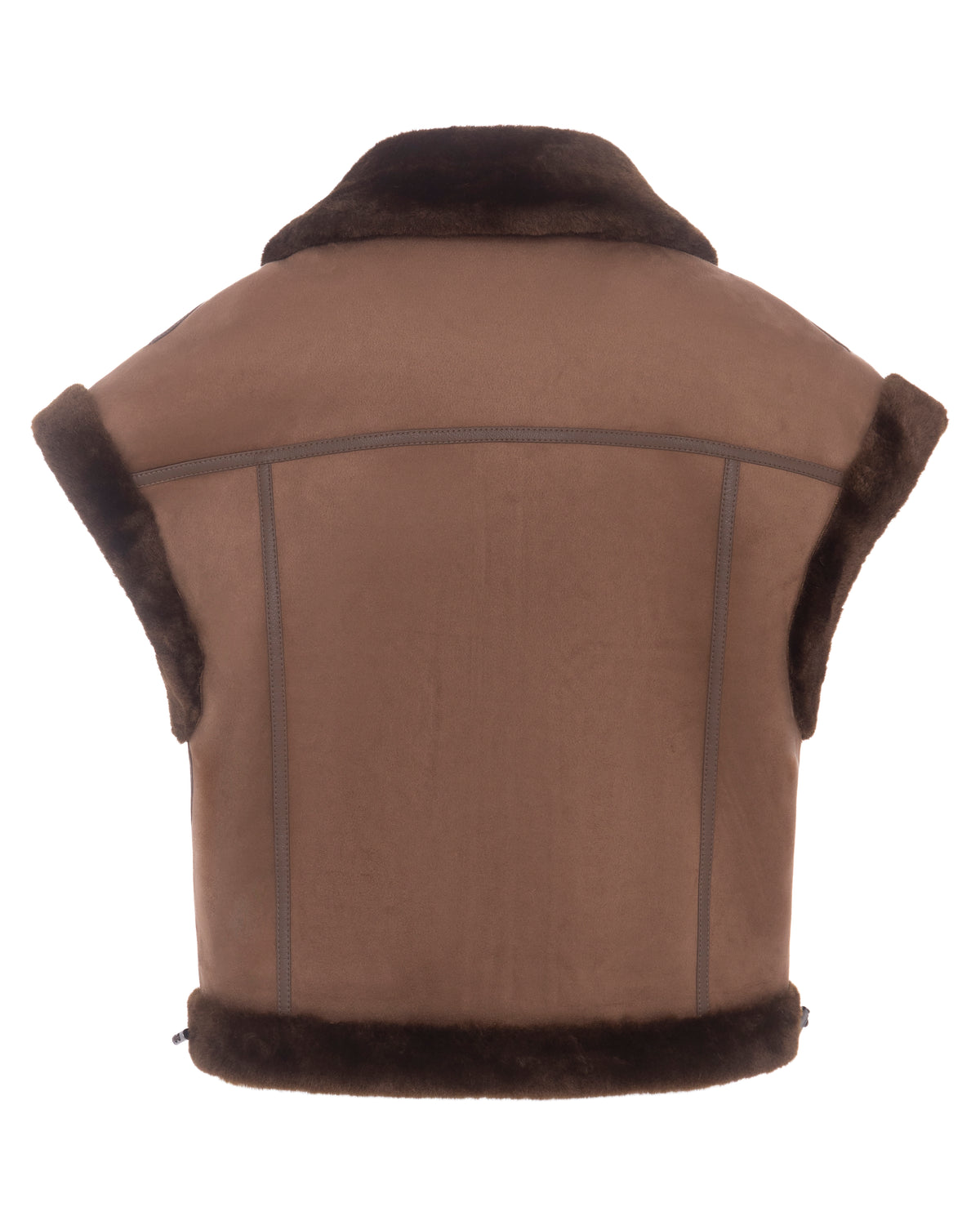 Merino Boxy Drop Shoulder Gilet in Coffee/Espresso