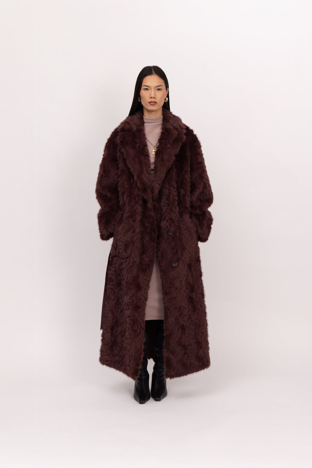 Reversible Krazy Kitten Coat in Balsamic
