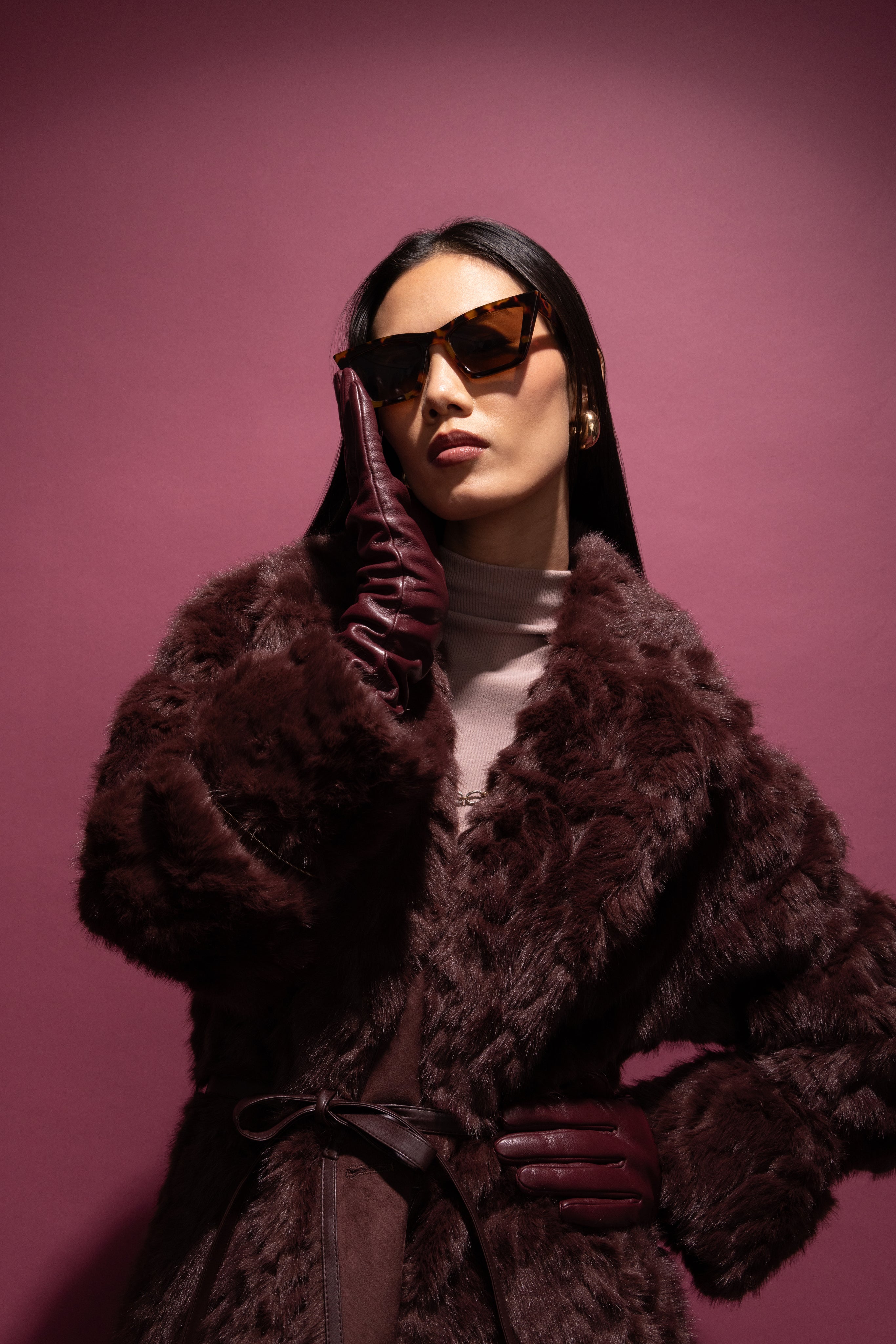 Reversible Krazy Kitten Coat in Balsamic