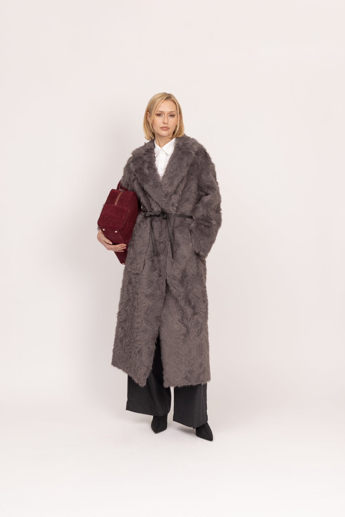 Reversible Krazy Kitten Coat in Steel