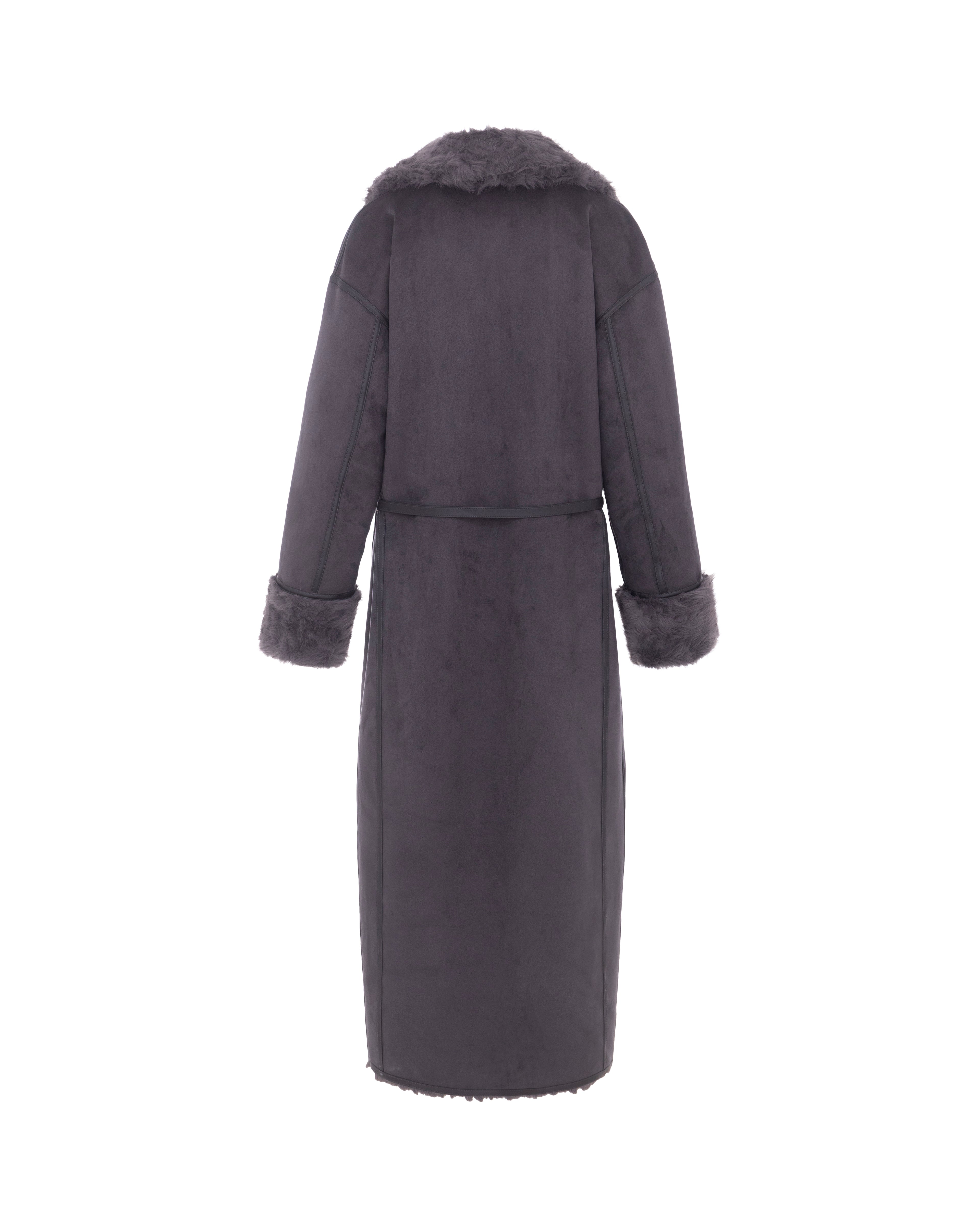 Reversible Krazy Kitten Coat in Steel