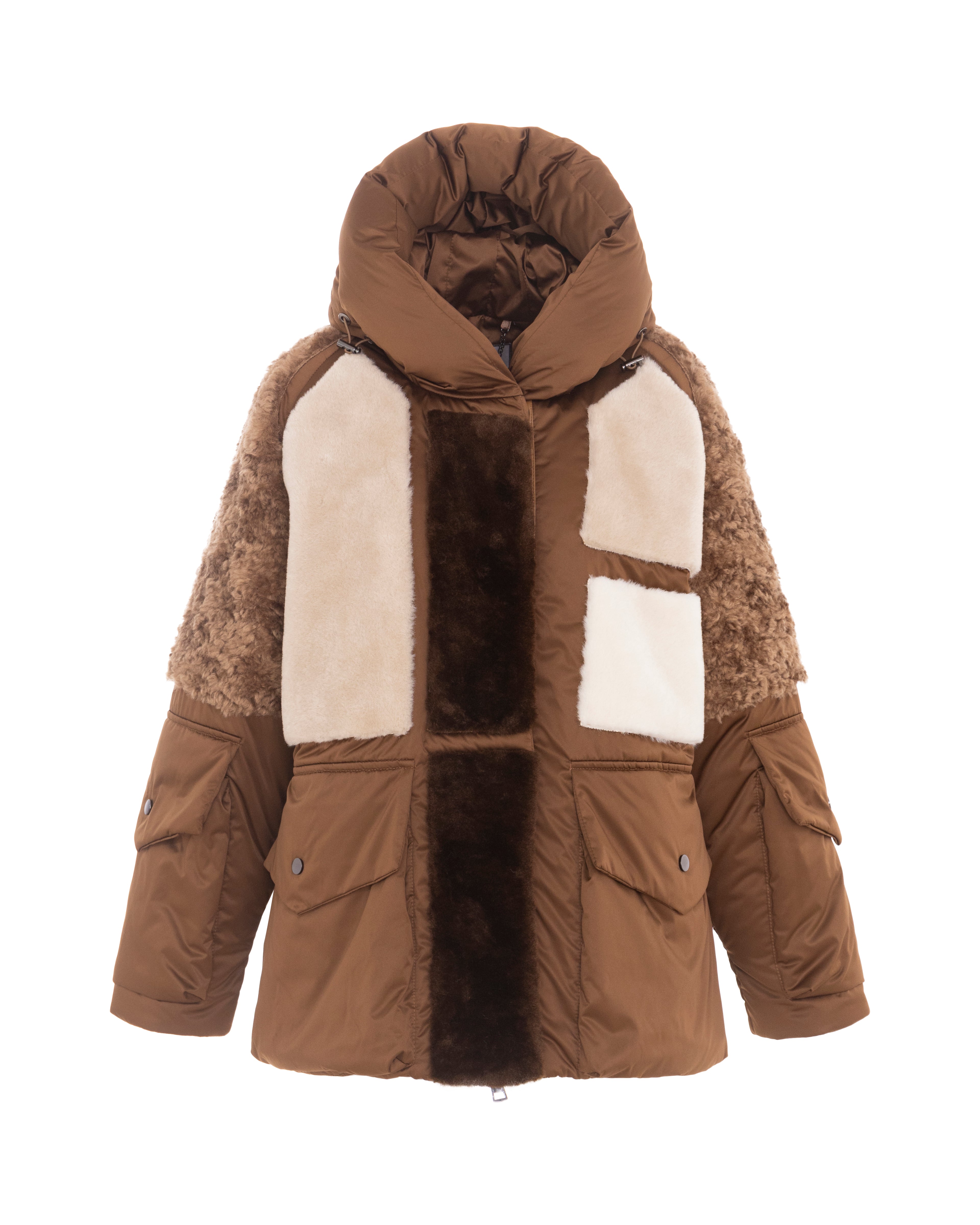 Puffer Bomber Batwing Jacket in Cinnamon