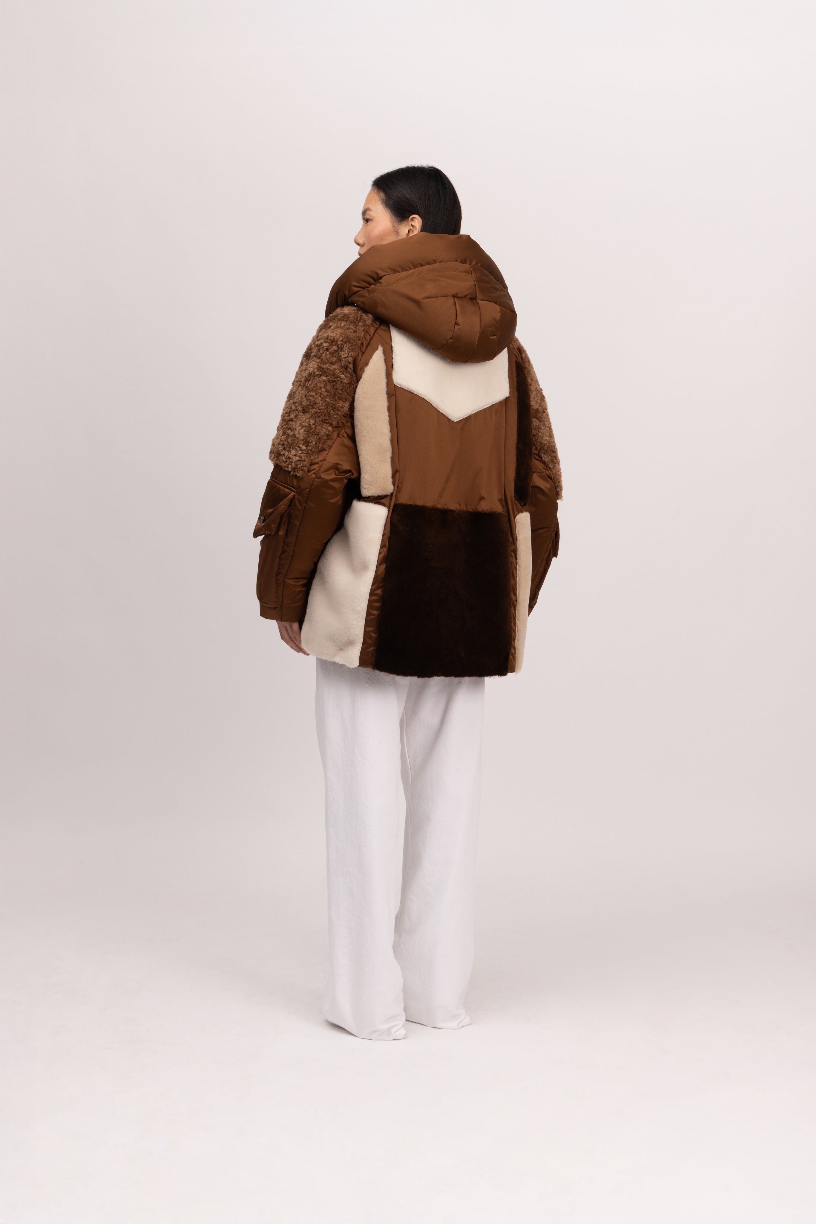Puffer Bomber Batwing Jacket in Cinnamon