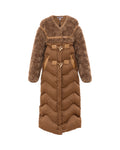 Merino Puffer Longline Gilet in Cinnamon