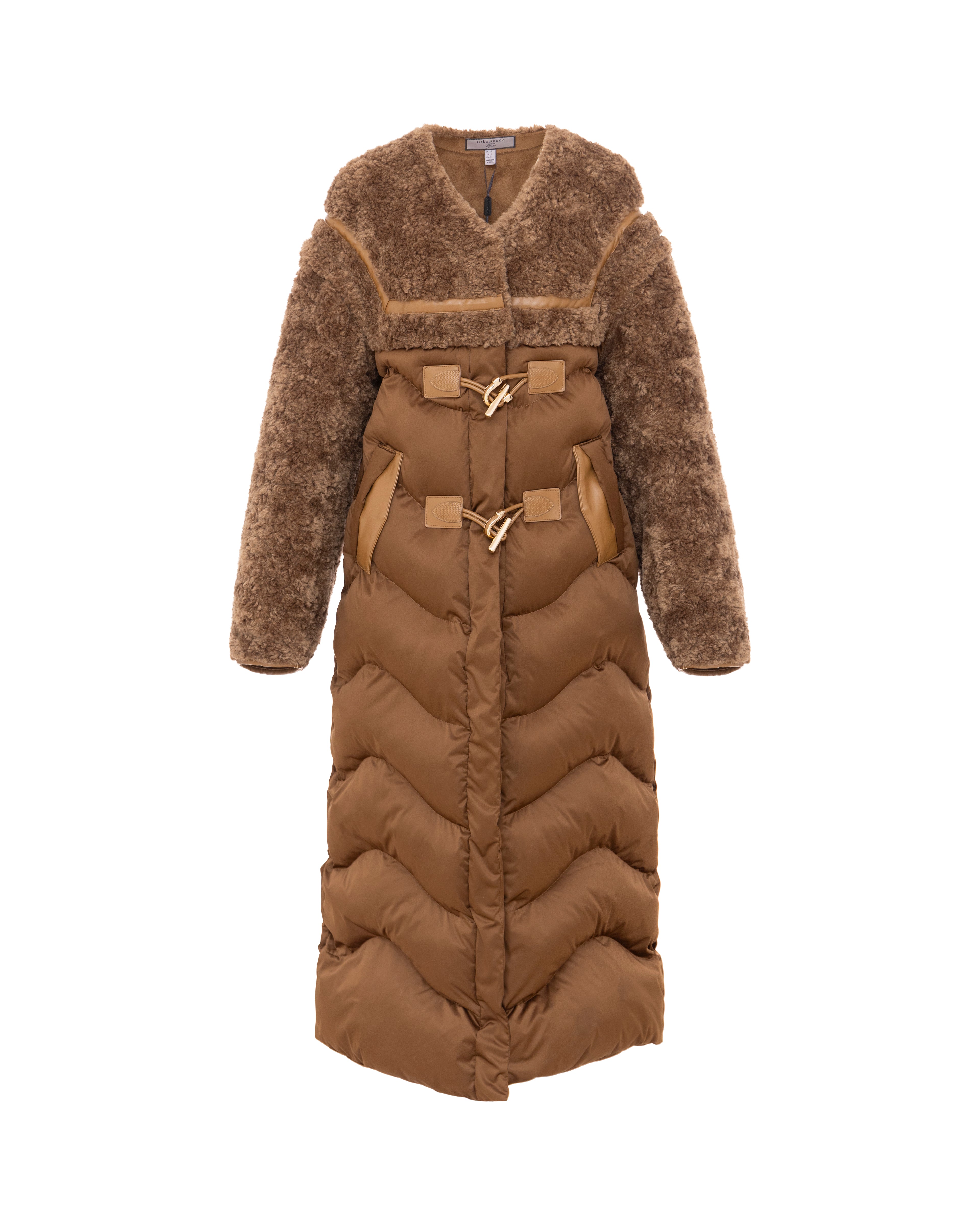 Merino Puffer Longline Gilet in Cinnamon