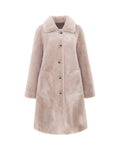 Reversible A-Line Swing Coat in Cream/Taupe